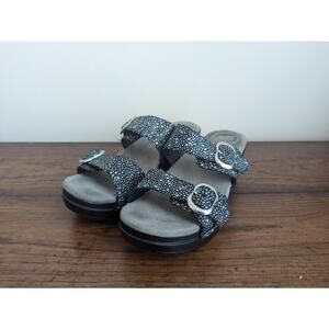 Dansko Sophie Women Clog Sand Black Silver US 7/7.5 EU38 Adjustable Double Strap